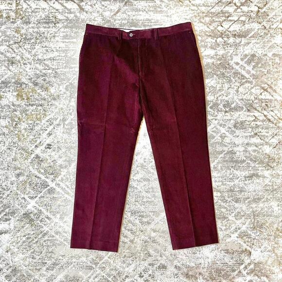 Lauren Ralph Lauren Corduroy Dress Pants 36W 29LFlat FrontBurgundy